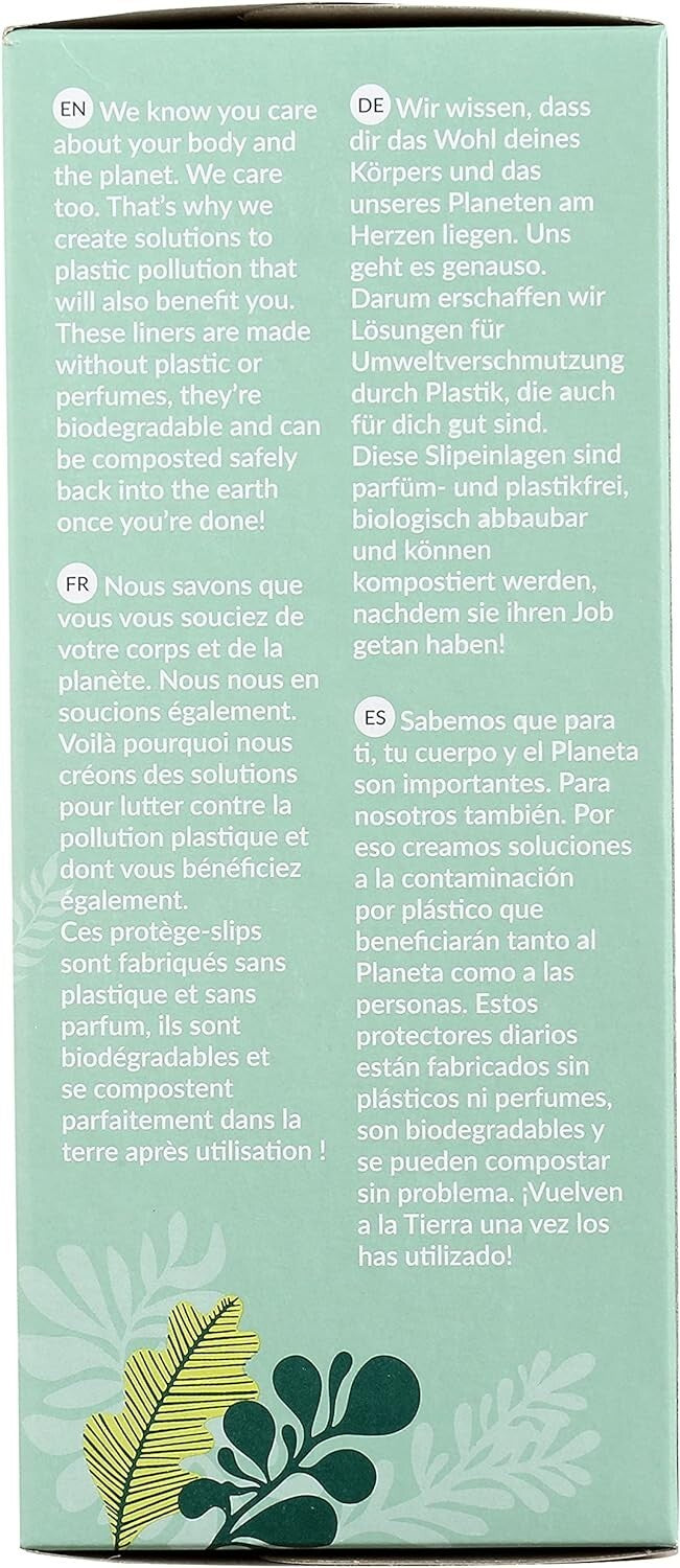 Organic Cotton Curved Panty Liners - 30 Count, Pack of 16 for Sensitive Skin