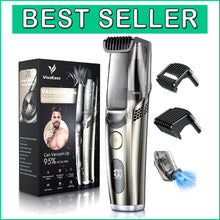 Load image into Gallery viewer, Electric Cordless Beard Trimmer with Vacuum &amp; 2 Comb Attachments - Travel Ready