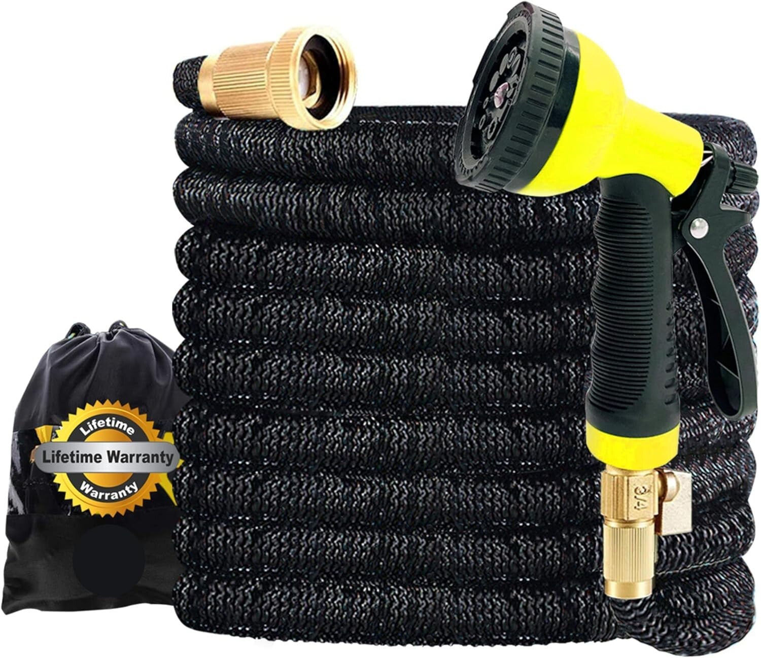 Durable 150ft Expandable Hose with 10 Adjustable Spray Patterns & Storage Bag