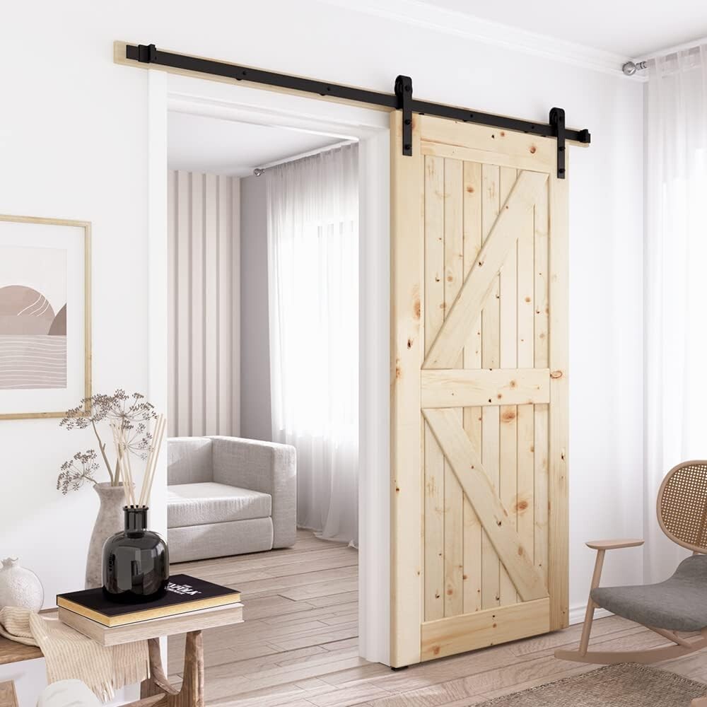 6FT Sliding Barn Door Hardware - Quiet, Smooth Operation, Easy Installation