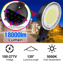 Load image into Gallery viewer, 120W LED Outdoor Light with 18000 Lumens &amp; Photocell Sensor - Waterproof Design