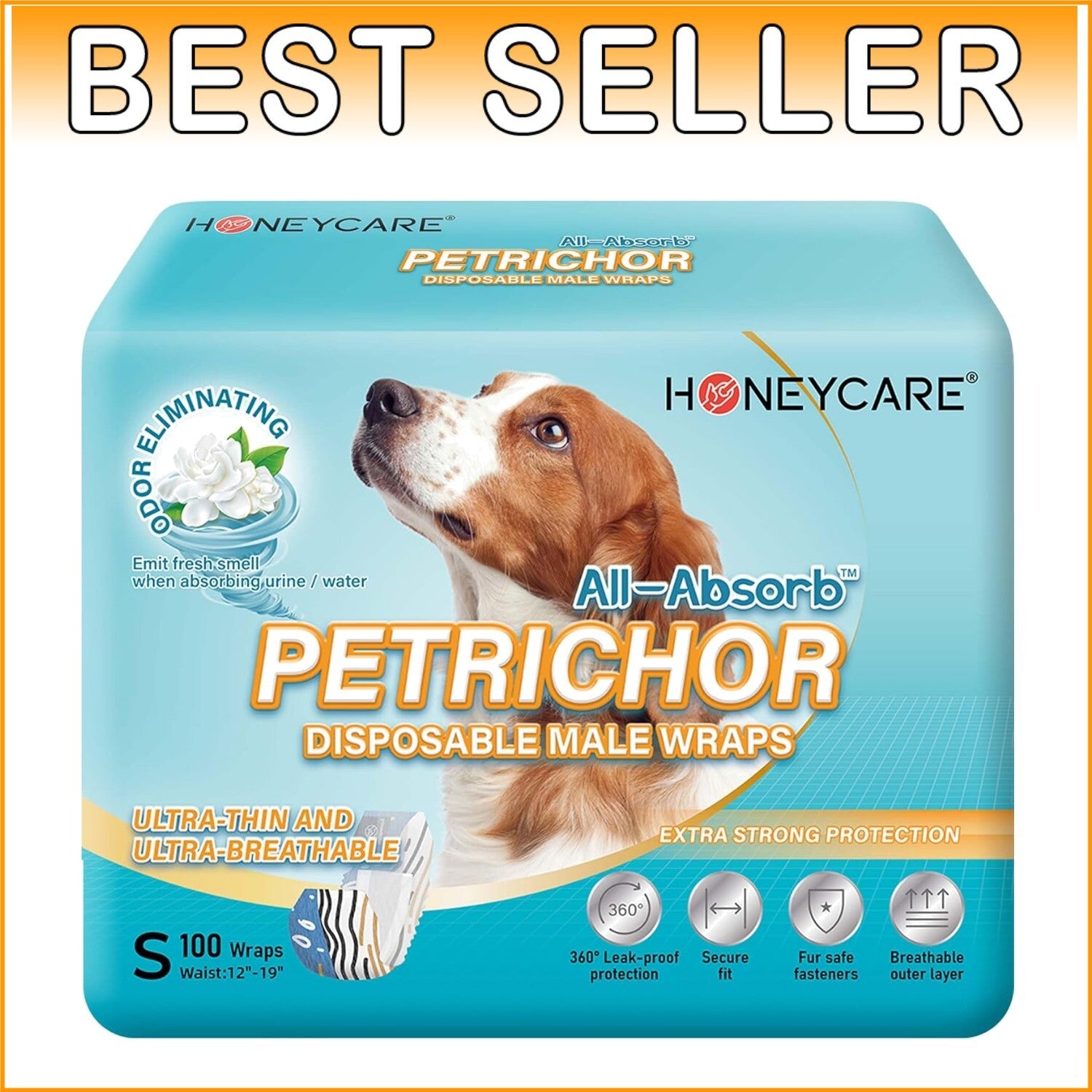 Comfortable Disposable Male Dog Diapers - Small Size, Ideal for Incontinence