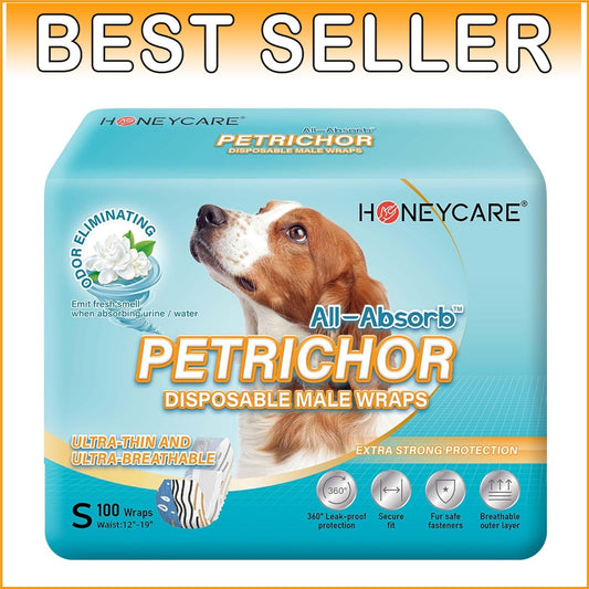 Comfortable Disposable Male Dog Diapers - Small Size, Ideal for Incontinence