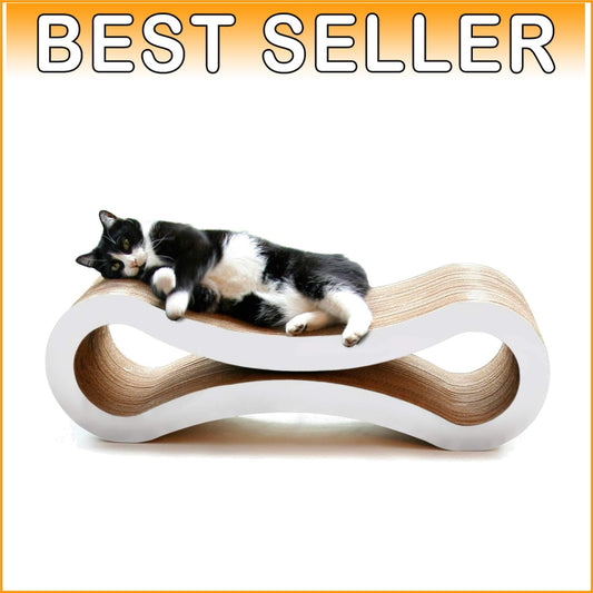 Reversible Cat Scratch Lounge with Organic Catnip - Stylish Eco-Friendly Design