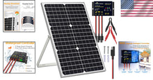Load image into Gallery viewer, Compact 30W Solar Panel with Plug &amp; Play Charger - Ideal for RV, Boat, and More