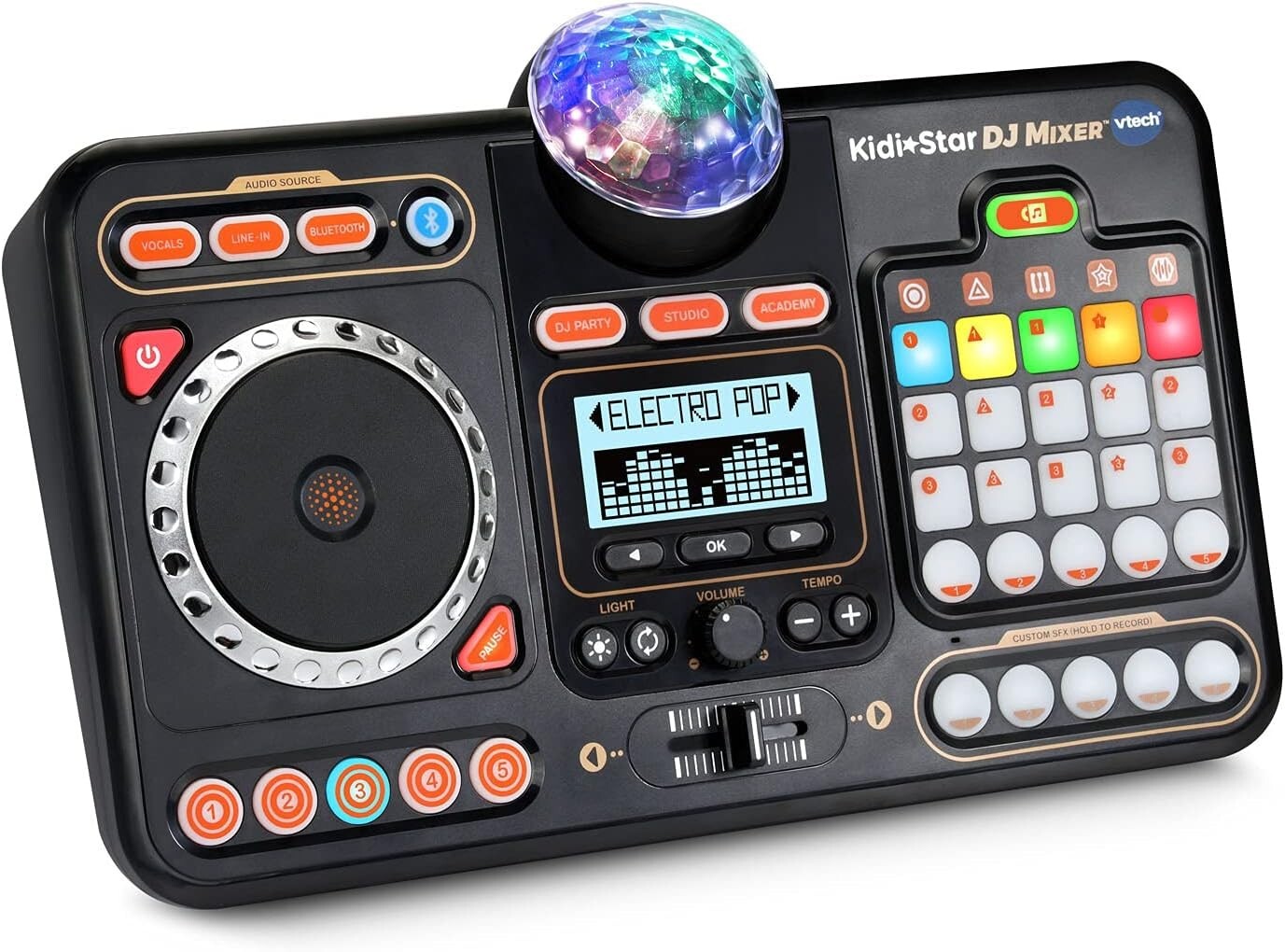 Portable Kidi Star DJ Mixer with Custom Sound Effects & Built-in Speaker
