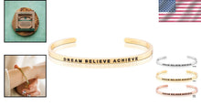 Load image into Gallery viewer, Inspirational Gold Adjustable Cuff Bracelet - Stainless Steel Mantra Band Gift