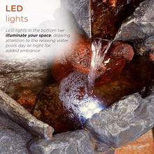Load image into Gallery viewer, Relaxing 20" River Rock Tabletop Fountain with LED Lights for Outdoor Ambiance