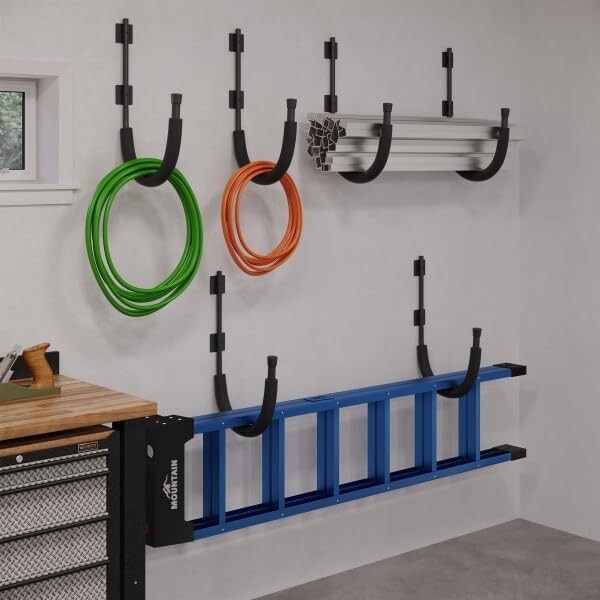 4-Pair Premium Kayak Storage Hooks for Paddleboards and Surfboards - Black
