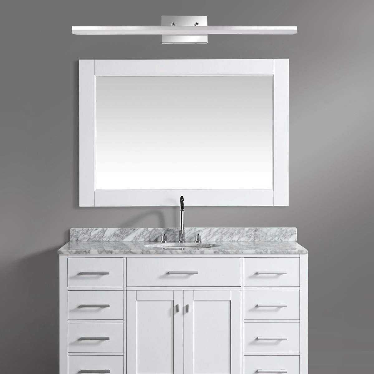 Sleek 36in Chromed LED Vanity Light for Stylish Bathroom - Adjustable & Dimmable