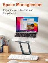 Load image into Gallery viewer, Height Adjustable Sit-to-Stand Laptop Riser with 360° Rotation – For All Laptops