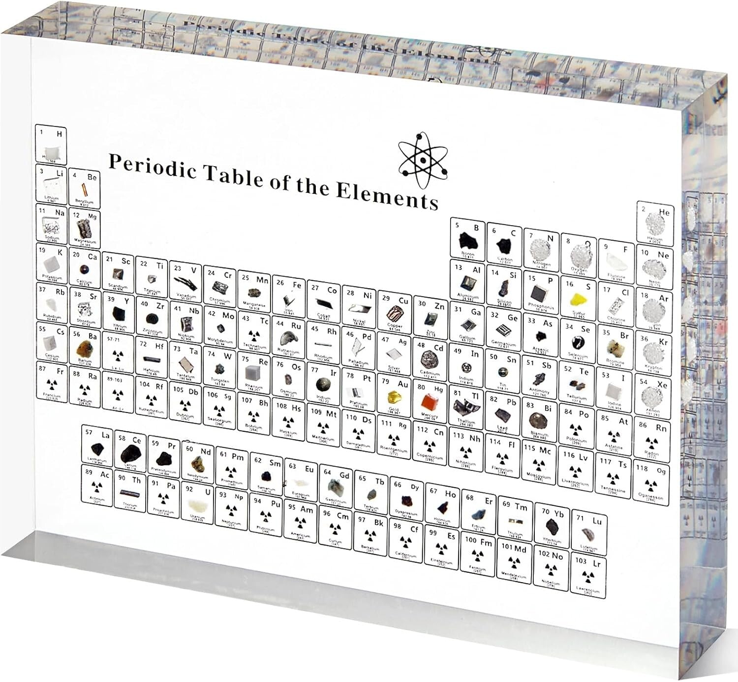 Large Acrylic Periodic Table with Real Elements - Unique Gift for Science Lovers