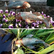 Load image into Gallery viewer, Unique Antique Koi Fish Garden Statues with 2 Iron Poles - Indoor &amp; Outdoor