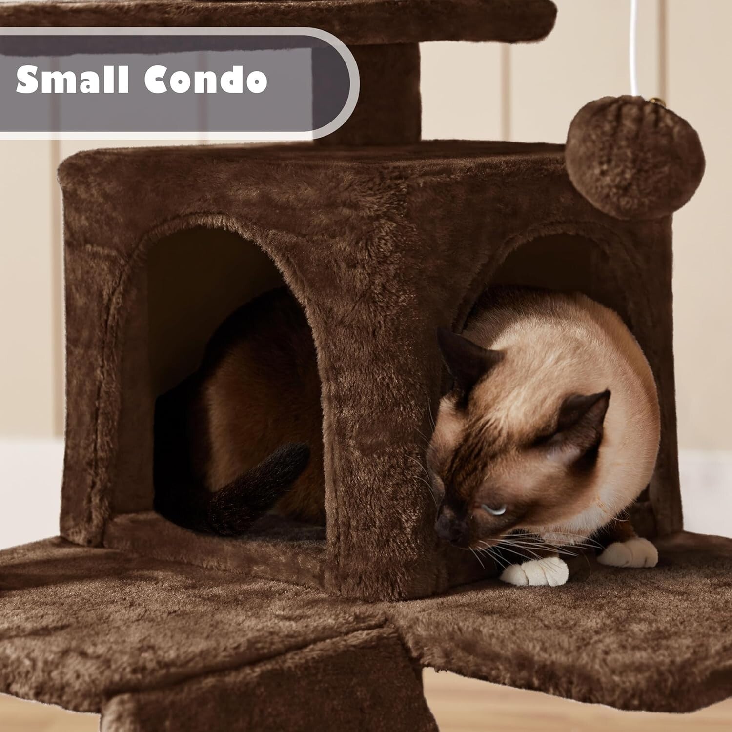 54in Cat Tree with Top Perches, Condos & Cat-Ears Design – Ideal for Kittens
