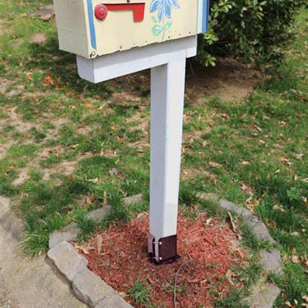 Durable Metal Deck Post Base for 5.5x5.5 Wooden Columns - Black Powder-Coated