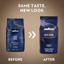 Load image into Gallery viewer, Super Crema Whole Bean Coffee, Medium Roast Espresso - Pack of 6, 2.2 lb Bags