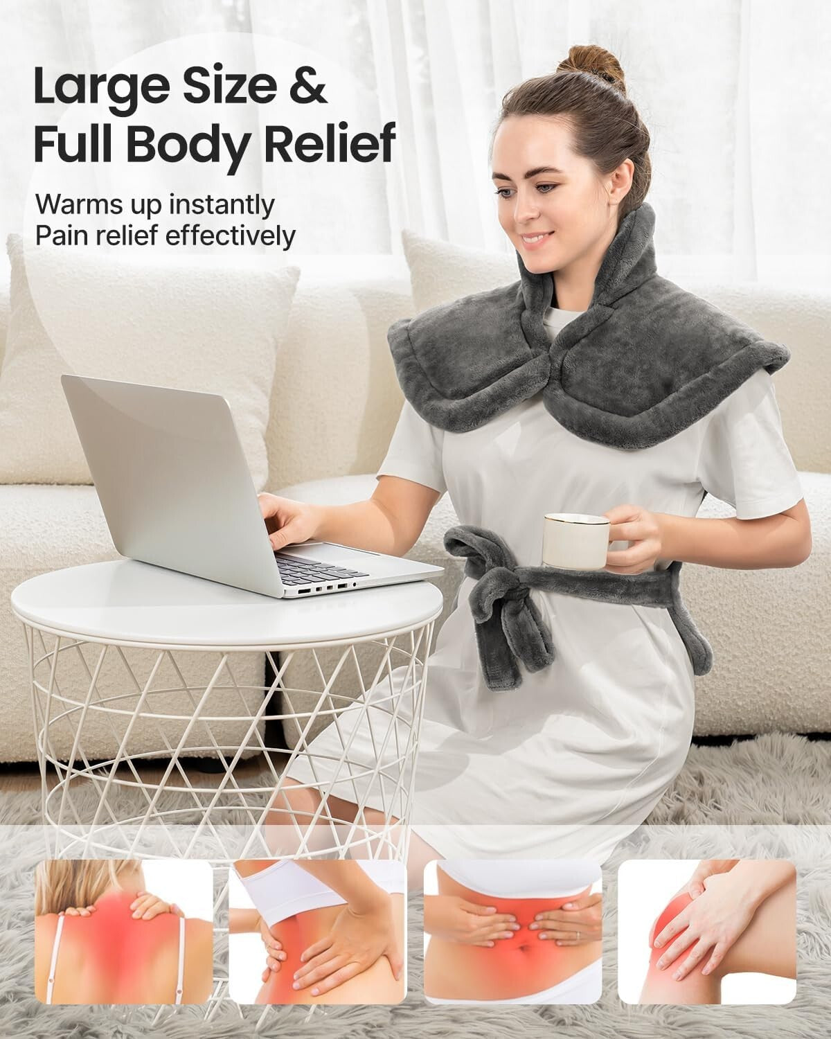 Luxurious 24"x33" Electric Heating Pad for Pain Relief - Ideal Gift for Wellness
