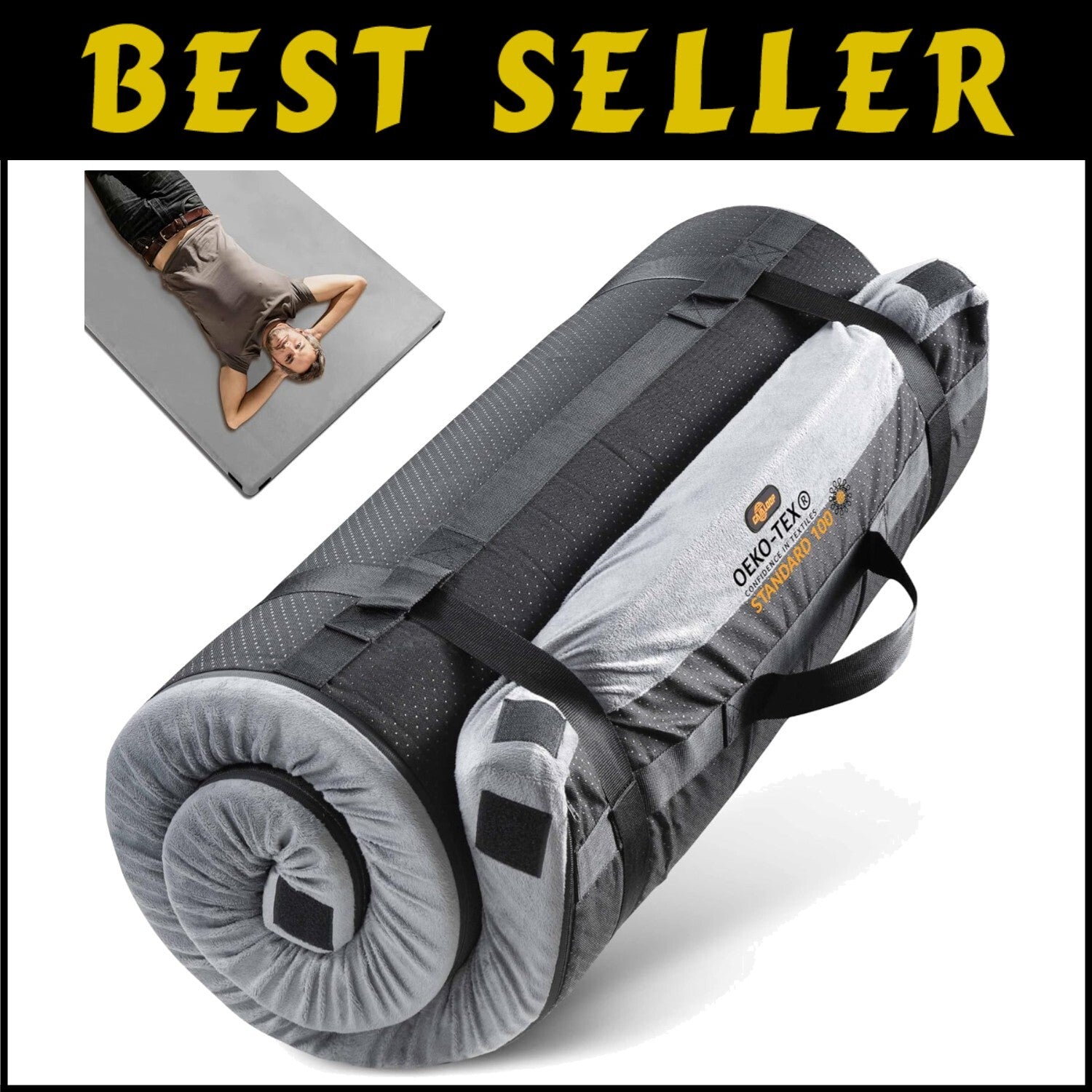 3-Inch Thick Memory Foam Sleeping Pad for Camping & Guest Sleepovers - Twin Size