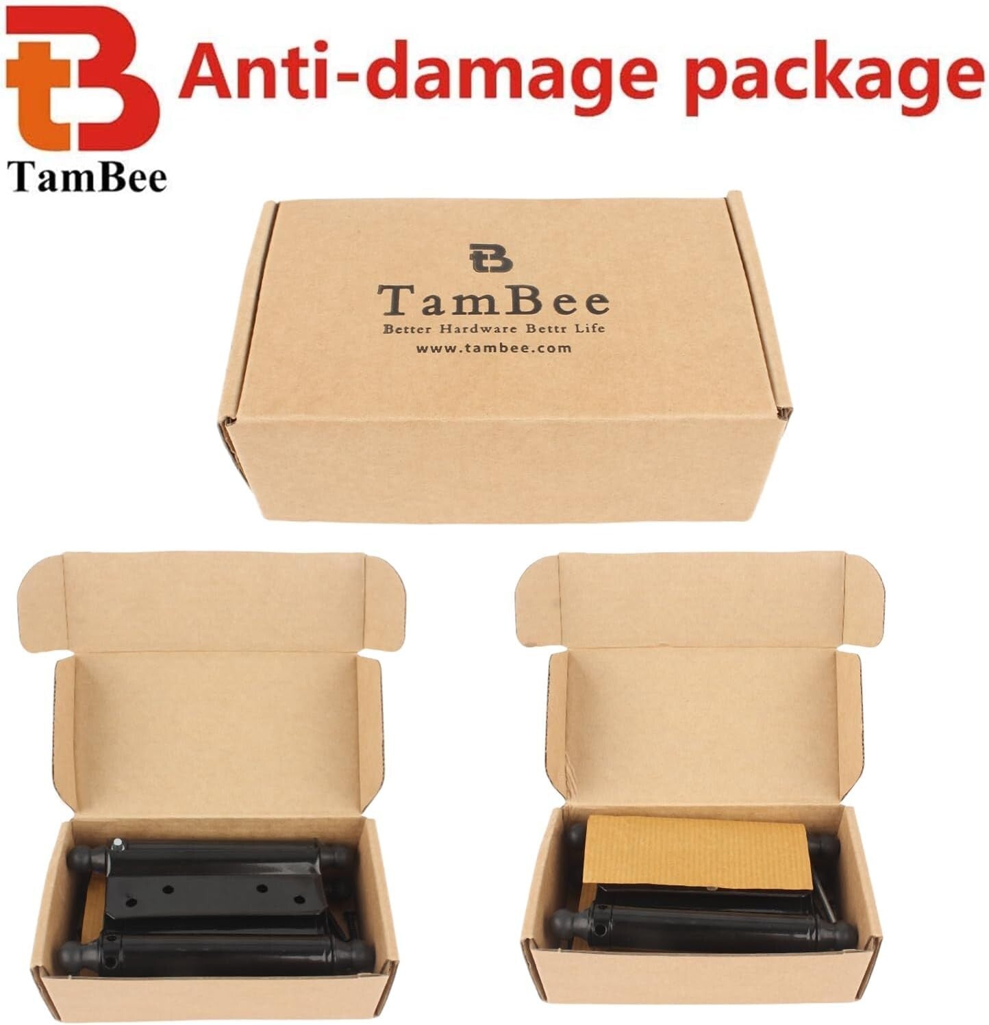 Commercial Grade Black Steel Hinges - Durable Self-Closing Door Hardware