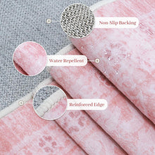 Load image into Gallery viewer, Elegant 8x10 Pink Floral Area Rug - Soft Washable Faux Wool for Living Spaces