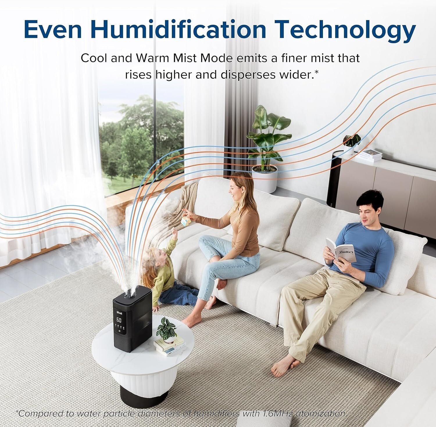 Premium 6L Smart Humidifier with Remote Control: Warm & Cool Mist for Home
