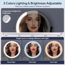 Load image into Gallery viewer, Rechargeable Wall-Mounted Makeup Mirror with 3 Lighting Modes &amp; Dimming Feature