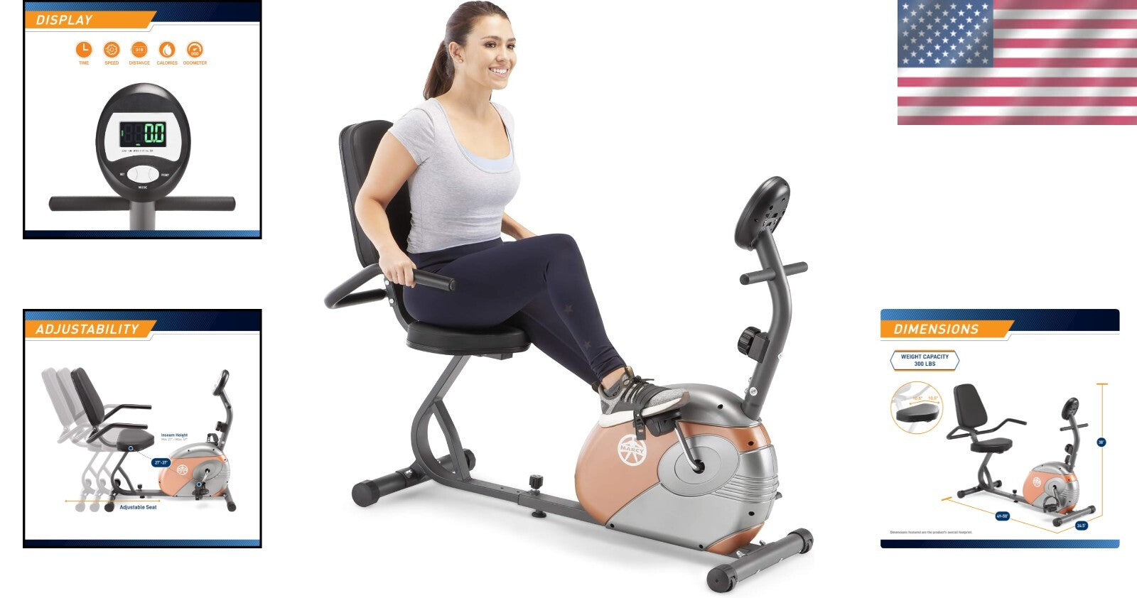 Adjustable Magnetic Resistance Exercise Bike for Home Fitness - 8 Levels