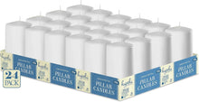 Load image into Gallery viewer, Versatile 24-Pack White Pillar Candles - 2" x 4" for Ambiance &amp; Centerpieces
