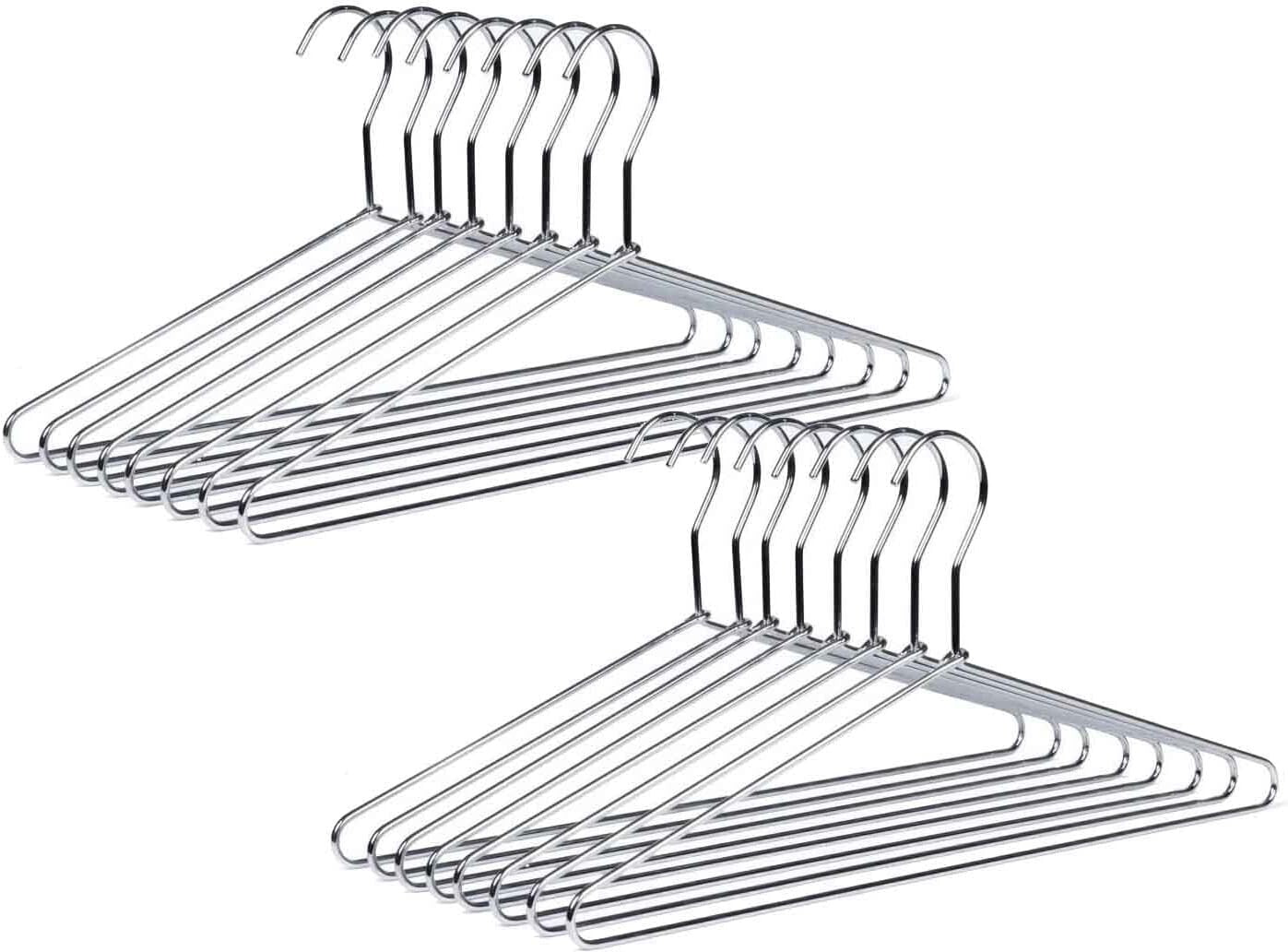 60 Heavy Duty Metal Hangers with Polished Chrome Finish for Ultimate Durability