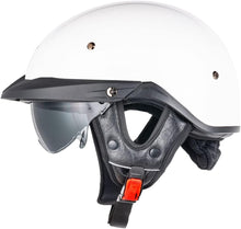 Load image into Gallery viewer, DOT Approved Retro Open Face Motorcycle Half Helmet with Quick Release Buckle