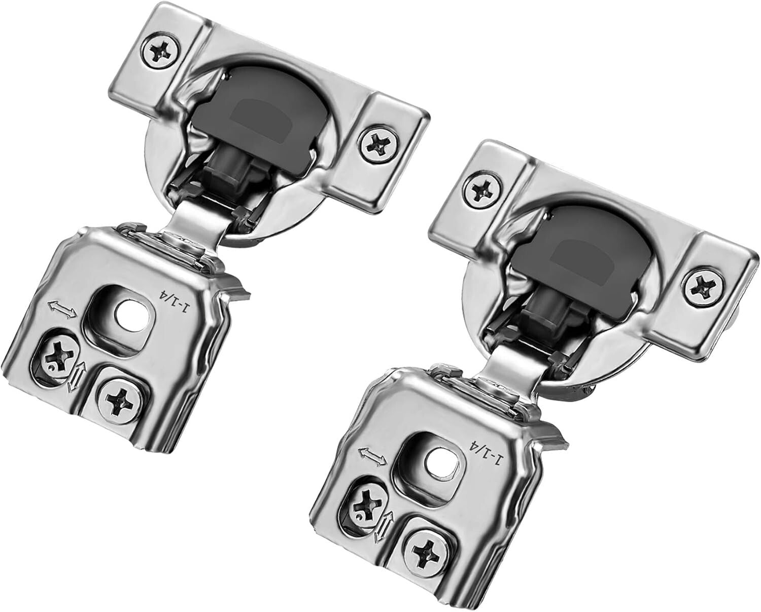 Adjustable Satin Nickel Soft Close Hinges - 60 Pack for Enhanced Kitchen Style