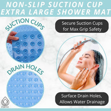 Load image into Gallery viewer, Comfortable Extra Large Shower Mat 47x32 with Drain Holes - Aqua Blue Safety Mat