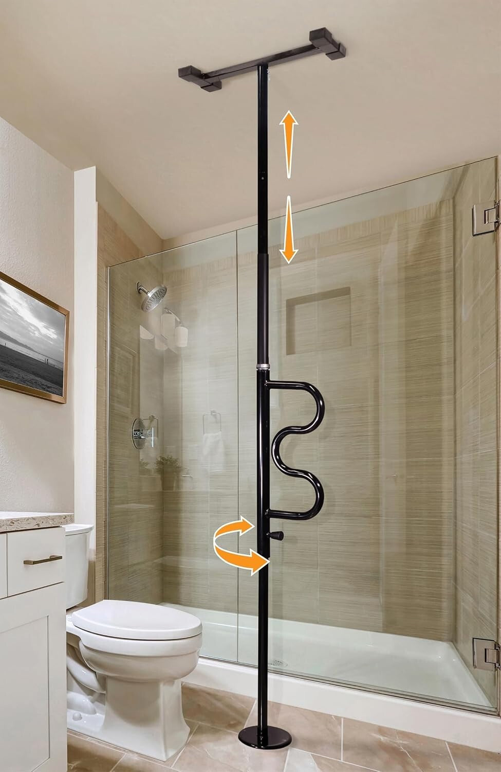 Durable Adjustable Grab Bar and Security Pole - Easy Installation & Stability