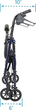 Load image into Gallery viewer, Comfortable Steel Rollator Walker with Backrest and Storage, Height Adjustable