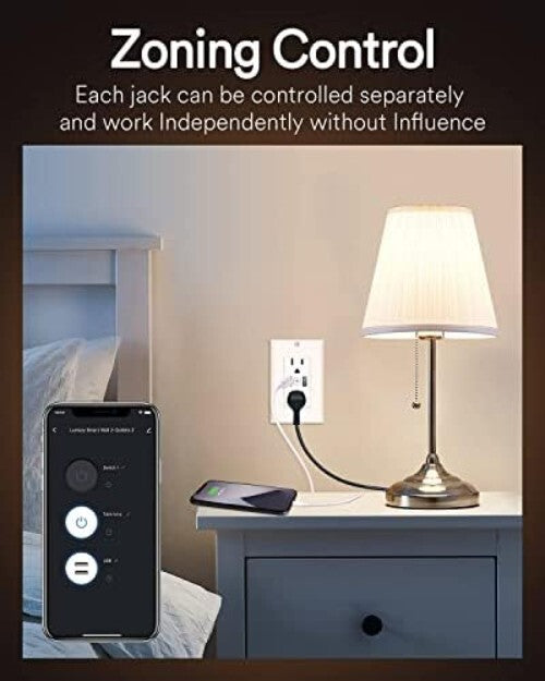 Smart Outlet with USB & Voice Control for Effortless Home Automation - 4 Pack