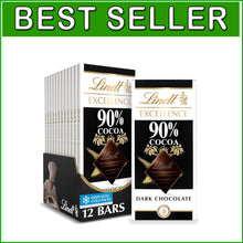 Load image into Gallery viewer, EXCELLENCE 90% Cocoa Dark Chocolate – Perfect for Pairing or Baking, 12 Bars