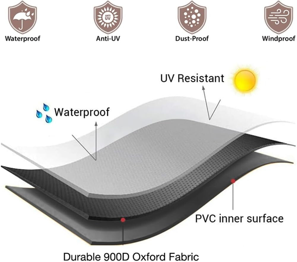 Ergonomic Heavy Duty BBQ Cover 65x30x46 - Secure Fit with Lifetime Warranty