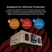 Load image into Gallery viewer, Impact-Rated SureSeal Fireproof Chest - 48 Hour Water Resistance, Key Lock