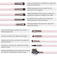 Load image into Gallery viewer, Travel-Friendly 15-Piece Pink Makeup Brushes - All Skin Types, Elegant Gift