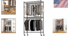 Load image into Gallery viewer, Versatile 3-Tier Metal Clothing Rack on Wheels for Organized Spaces - 80.7" High