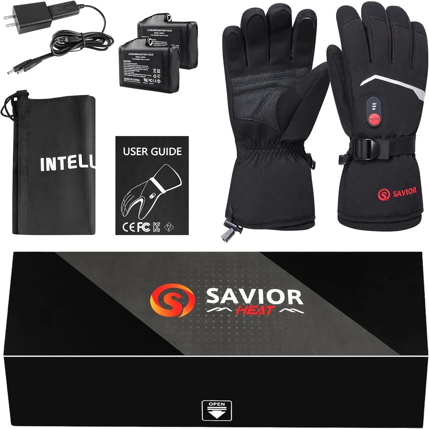 Rechargeable Heated Gloves - Touch Screen & Reflective Safety for Winter Sports