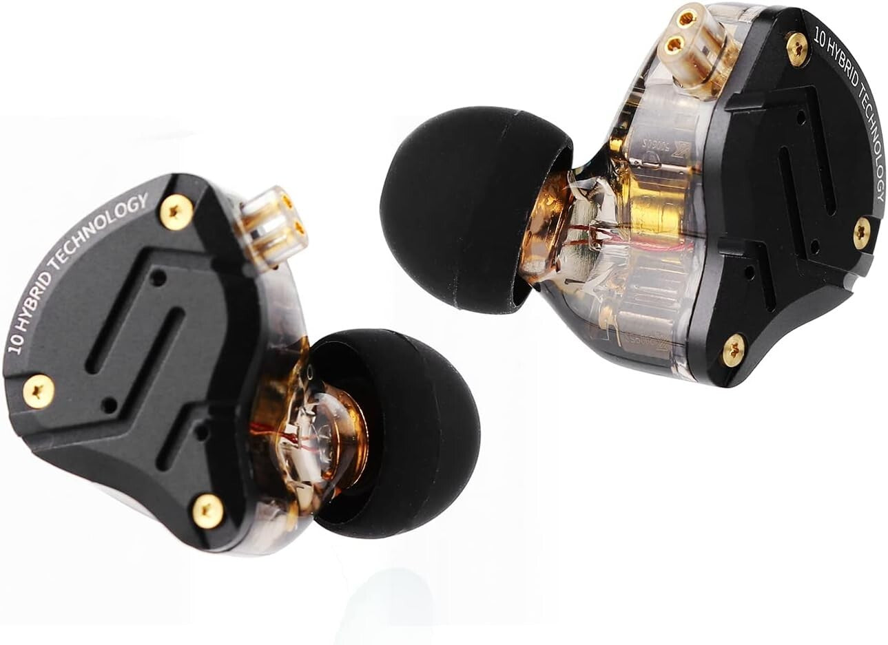 Detachable Cable Hybrid IEM Earphones in Dark Black - Premium Audio Experience