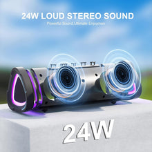 Load image into Gallery viewer, Compact Waterproof Bluetooth Speaker with 24W Sound: Perfect for Travel &amp; Home