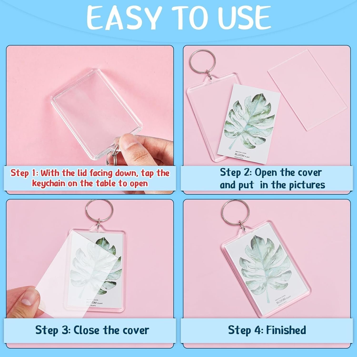 Durable Clear Acrylic Keychain Blanks - Perfect for Crafting and Memorabilia