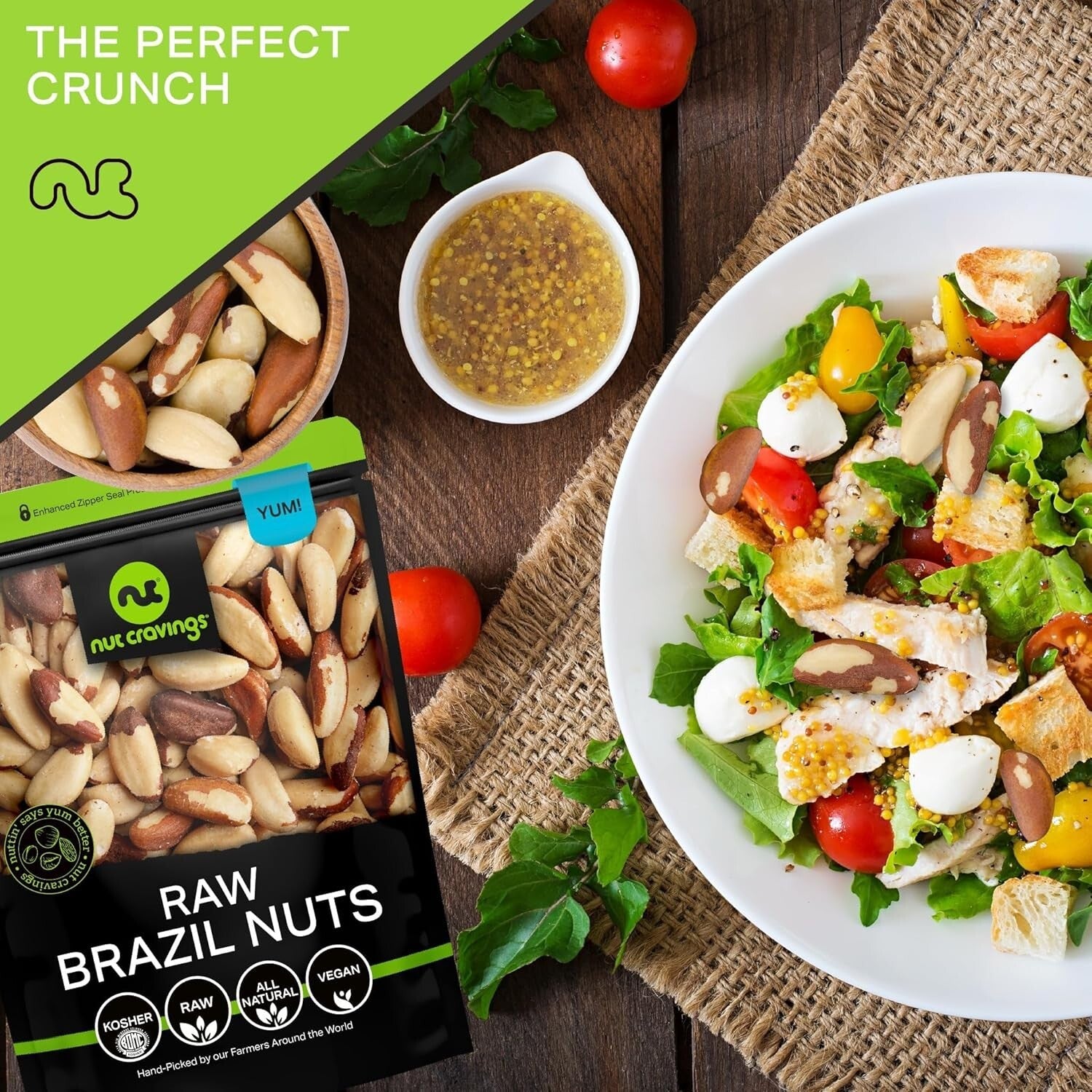 Freshly Handpicked Raw Brazil Nuts - Unsalted, Whole in 48oz Eco-Friendly Bag