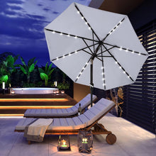 Load image into Gallery viewer, Stylish 11FT Solar Patio Umbrella with 32 Durable LED Lights for Outdoor Fun