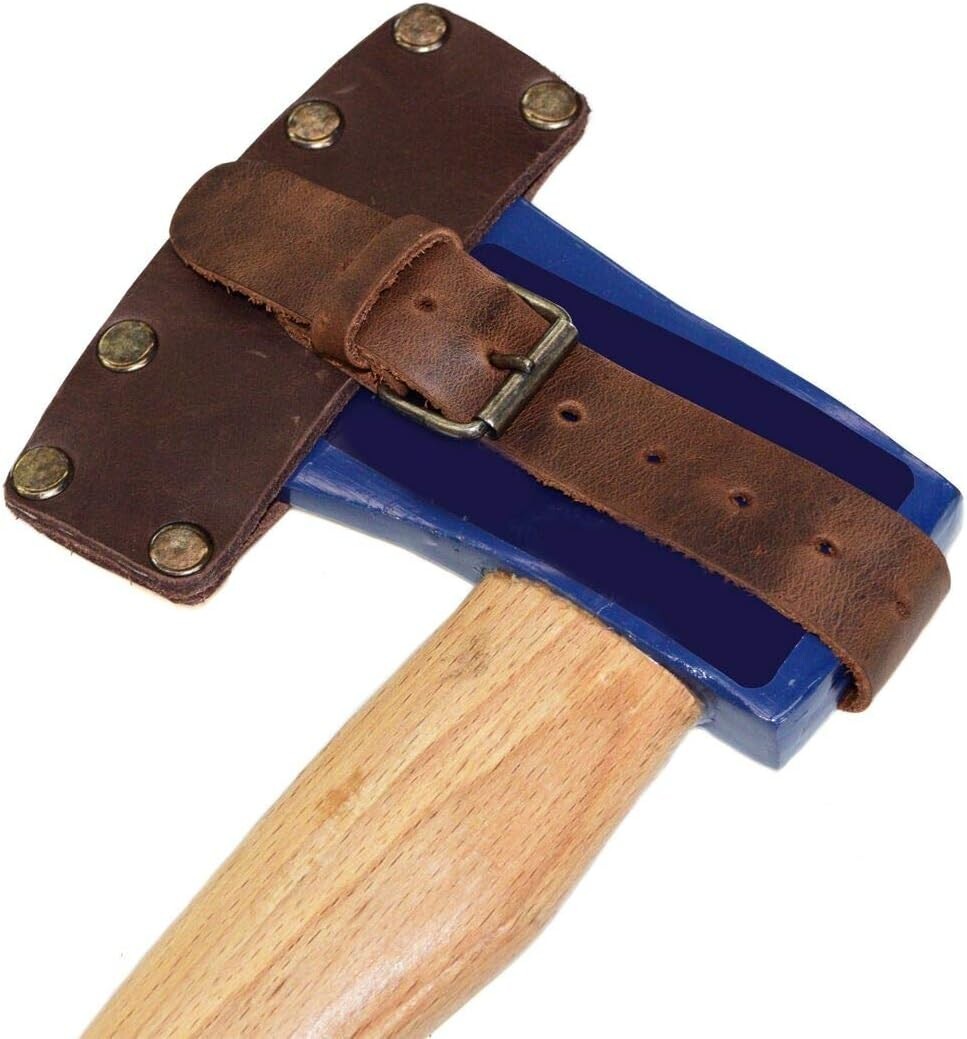 Handmade Full Grain Leather Hatchet Sheath with Adjustable Strap - Rustic Charm