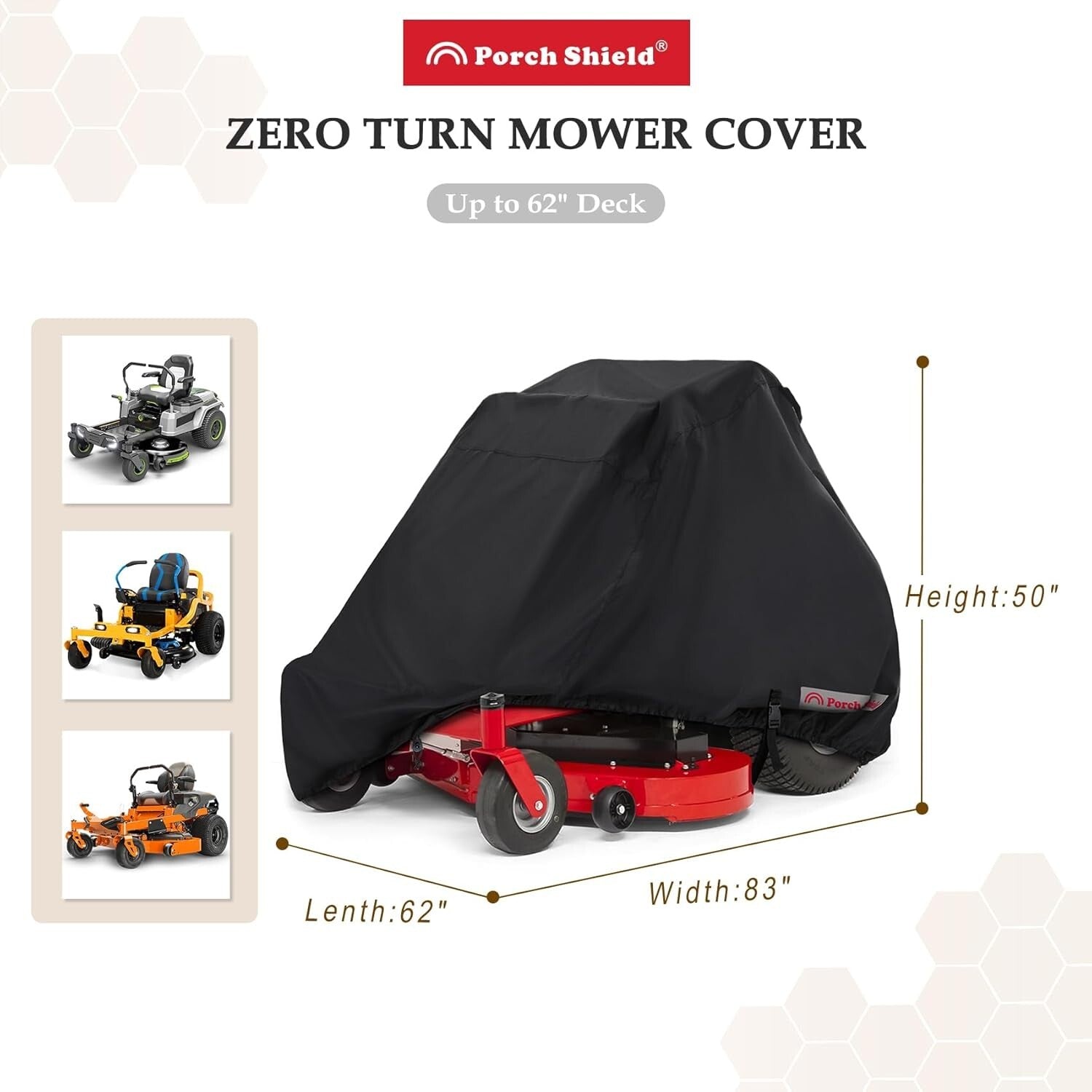 Universal Waterproof Lawn Tractor Cover for Zero Turn Mowers - Snug Fit Design