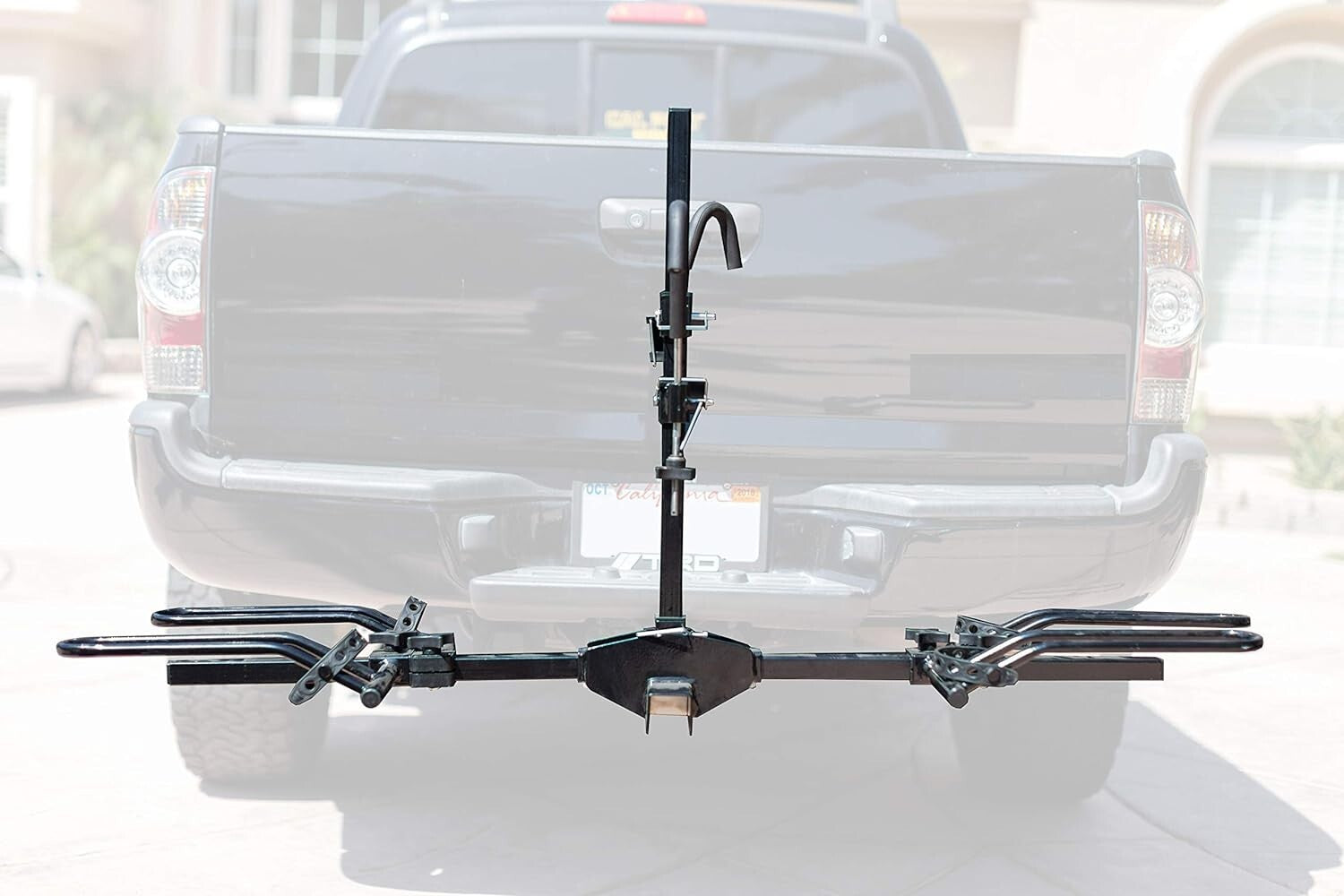 Compact 2-Bike Hitch Mount Platform with Secure Clamp for Easy Transportation