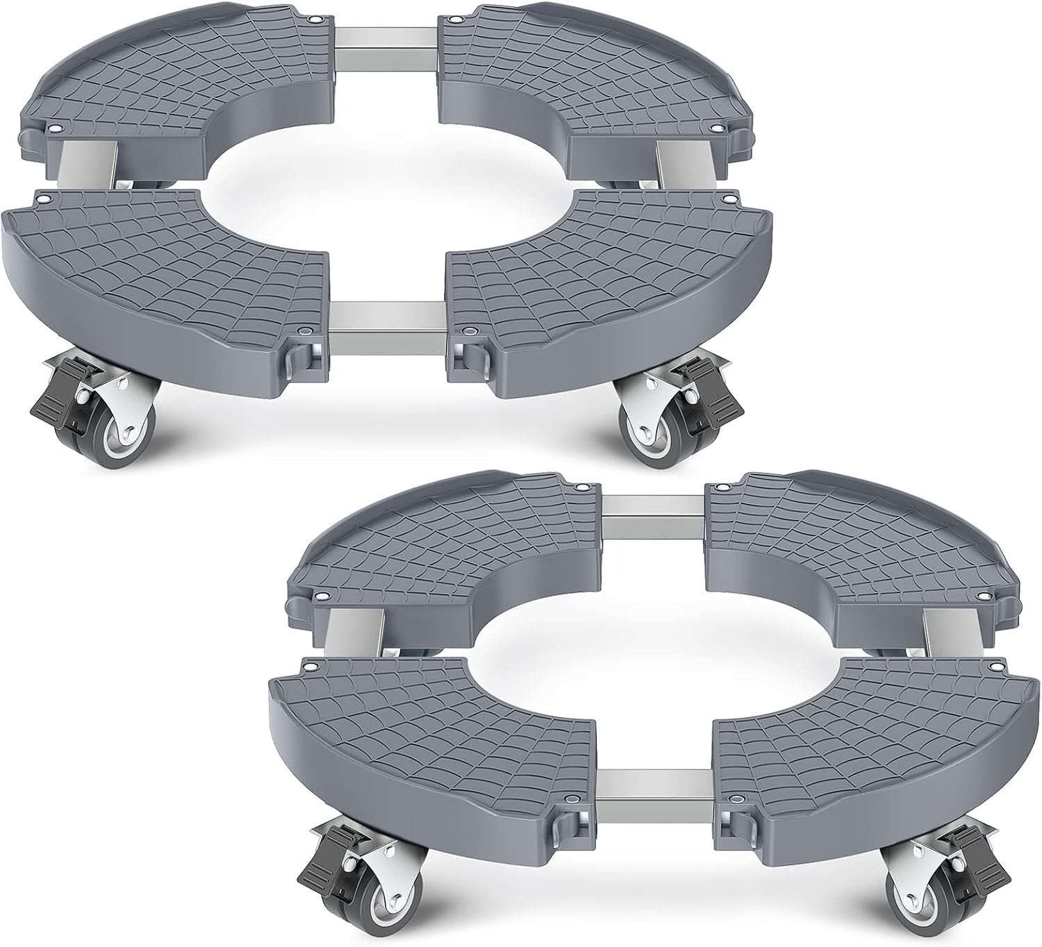 Adjustable 15-21 Inch Rolling Plant Caddy with Wheels - 2 Pack for Easy Moving